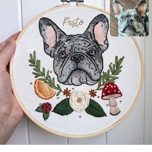 Custom Embroidered Pet Portrait, Personalized Dog or Cat Portrait, Handmade Pet Memorial Gift, Custom Pet Artwork, Gift for Pet Lovers