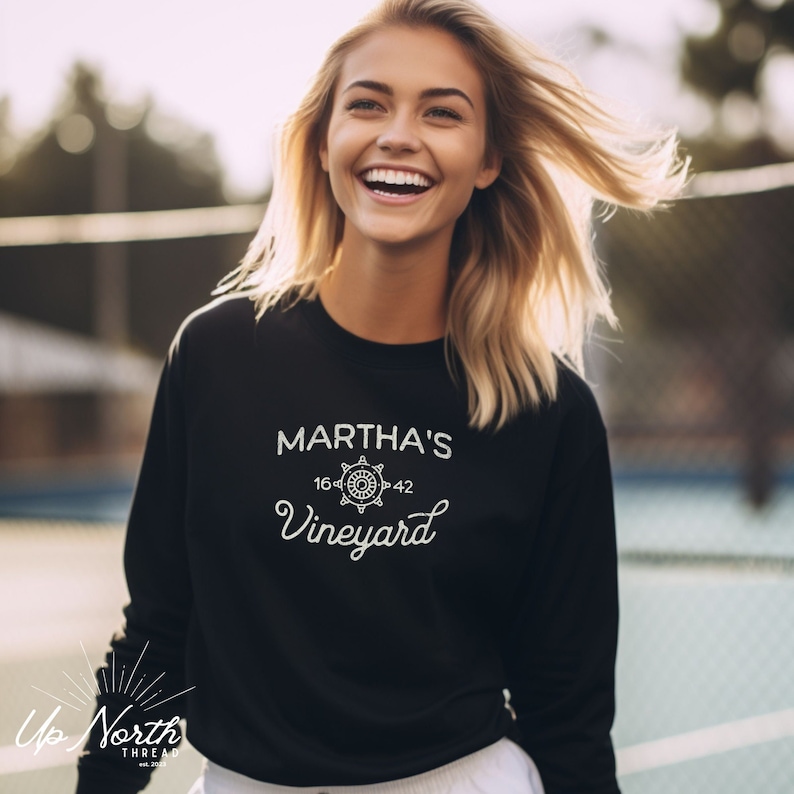 Martha's Vineyard Crewneck Sweatshirt, East Coast Island Life Sweater ...