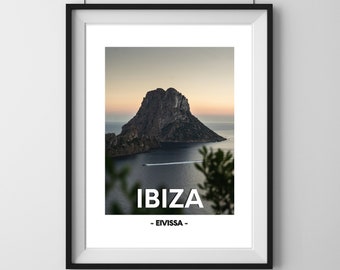Ibiza Eivissa Es Vedra Travel Beach Spain Minimal Modern Wall Art Digital Print Poster