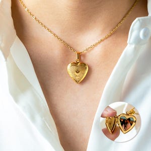 Anpassbare Foto Herz Locket Halskette, Foto kleine Medaillon Halskette,Memorial Halskette, Jubiläumsgeschenk, Halloween Geschenk, Geschenk für Sie