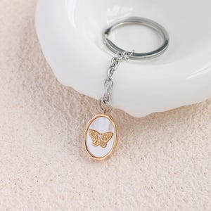 Benutzerdefinierte Schmetterling Shell Foto Locket Keychain, Vintage Locket Keychain, Foto-Medaillon, Erinnerungsschmuck, Mutter Geschenk, Geschenk für Sie