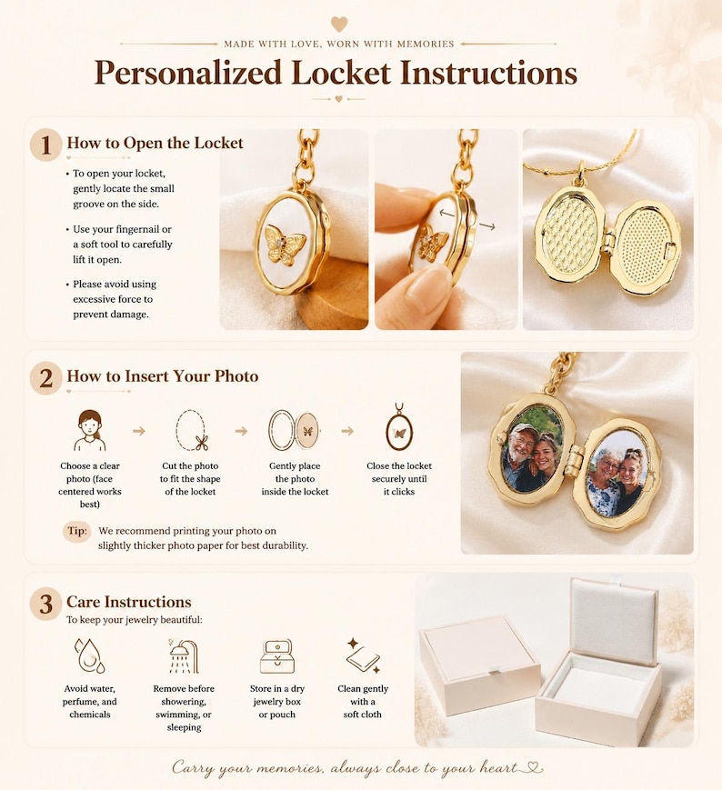 Butterfly Shell Locket Necklace, Custom Photo Locket Necklace, Memorial Jewelry for Mom, Wedding Gifts for Sister image 3