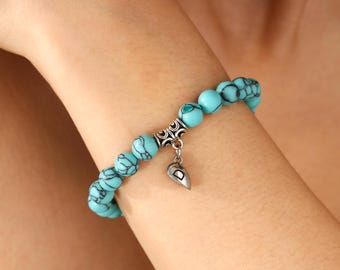 Pulseiras personalizadas com contas e ímãs em formato de coração, pulseiras com letras, pulseiras para casais, presente de casamento, presente para ela.