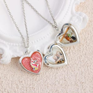 Personalisierte Herz Medaillon Halskette, Foto Herz Medaillon, Kinder Medaillon, Bester Freund Halskette, Geschenk für Kinder, Geschenk für sie