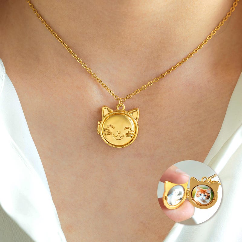 Cat Locket for Girls - Etsy