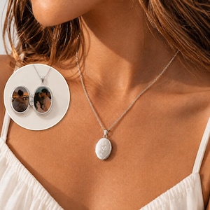 Collar con medallón de mariposa personalizado para foto, medallón con foto personalizado, collar con medallón de plata, regalo conmemorativo para mamá, regalo de cumpleaños para ella.