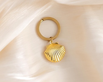 Personalized Shell-Shaped Keychain with Photo, Photo Locket Keychain, Dainty Keychain, Memory Jewelry, Christmas Gift, Wedding Gift for Her