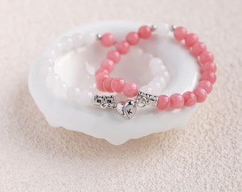 Set di braccialetti personalizzati, braccialetti a forma di cuore abbinati, braccialetti per coppie, braccialetti dell'amicizia, regalo di Natale, regalo per lei