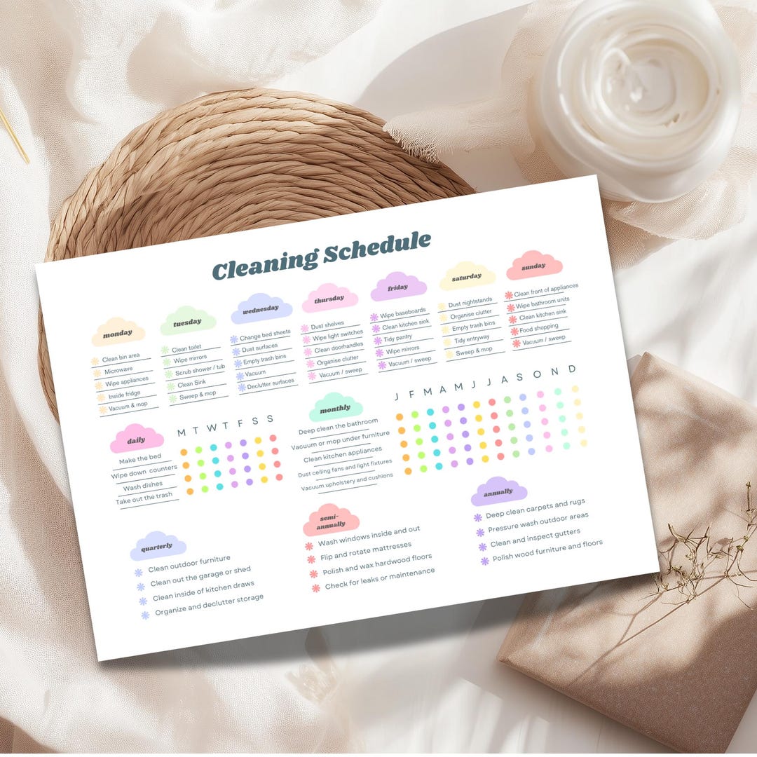 Slb Checklist Daily Weekly Monthly Cleaning Checklist | Household Schedule Planner ...