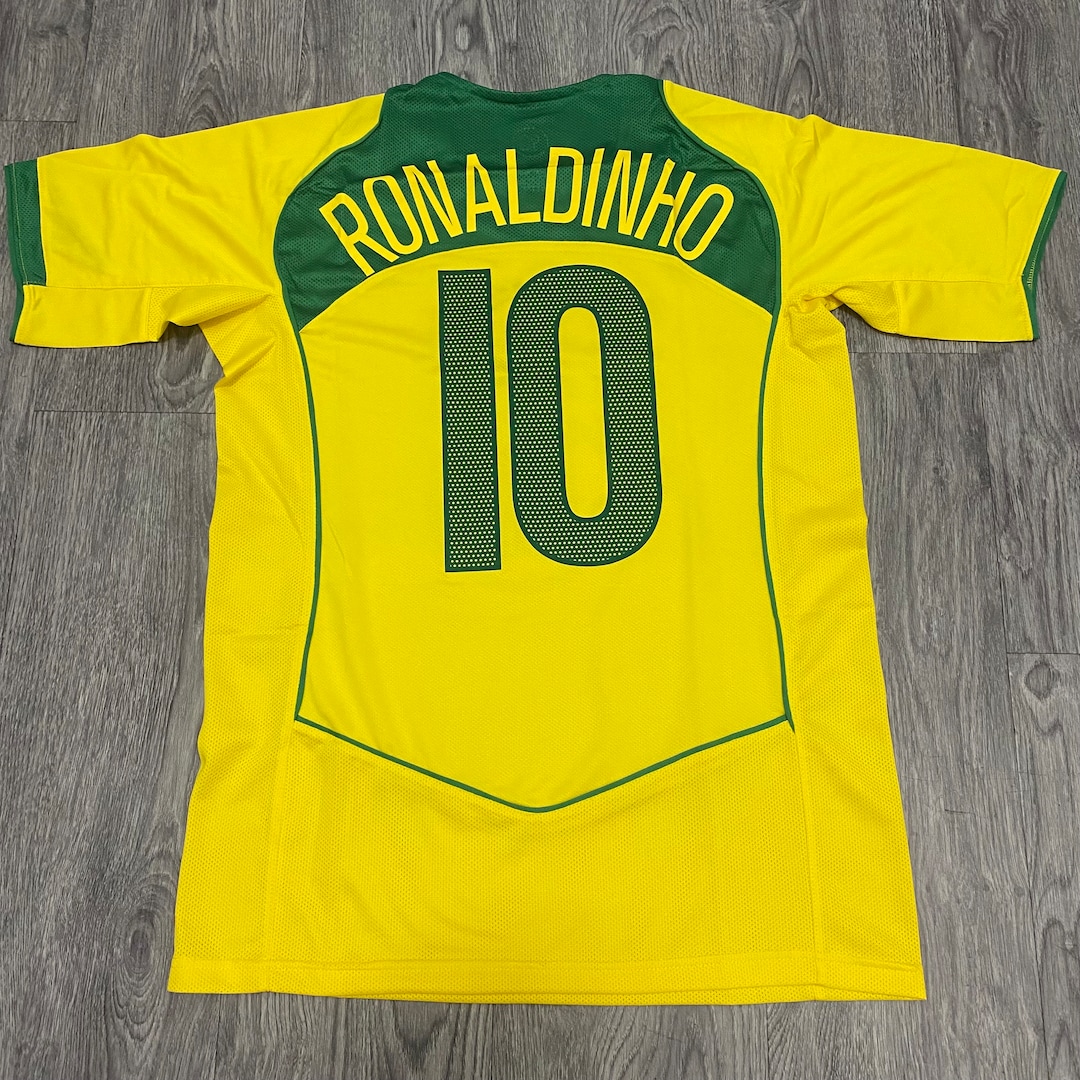 Brazil 2006 World Cup Ronaldinho 10 Home Jersey Etsy brazil-2006-world-cup-ronaldinho-10-home-jersey-etsy