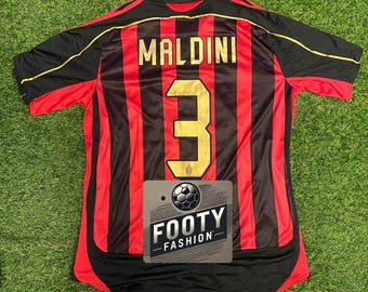 AC Milan 2006/2007 Paolo Maldini #3 Home Jersey - Etsy Israel