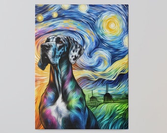 Impression sur toile dogue allemand, cadeau pour amoureux des chiens, décoration d'intérieur