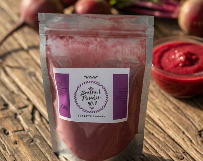 Featured listing image: Organic Beet Root Powder 4oz - Nitric Oxide Booster Natural Energy & Stamina Support Vegan Non-GMO