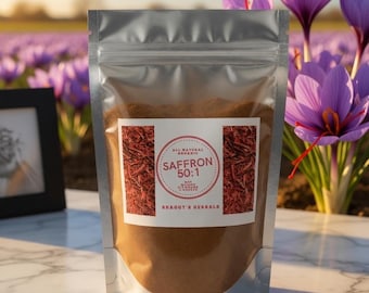 Organic Saffron 50:1 Extract Powder 4oz - Premium Concentrated Crocus Sativus Mood & Wellness Support
