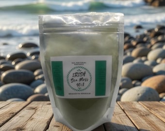 Wildcrafted Irish Sea Moss Powder 4oz – 40:1 Superfood Gut Health, Thyroid Support (Vegan)