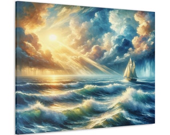 Sailboat Painting Ocean Wall Art Print