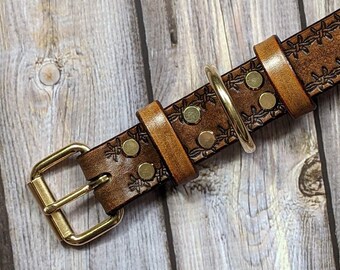 Handmade Pet Collar with Name - Personalized Dog Collar - Custom Engraved Leather - Handcrafted Special Gift