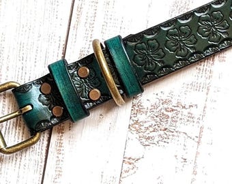 Personalized Leather Dog Collar: Custom Engraved Pet ID Band, Canine Accessory Neckband