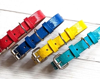 Personalized Handmade Dog Collar - Leather Pets Collar - Handcrafted Gift For Pet