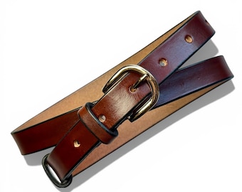 Personalized Brown Tooled Leather Belt: Custom Engraved Western Strap Gift Her 1 inch