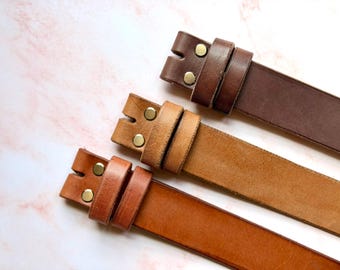 Full Grain Leather Belt Straps: Handmade Interchangeable  Men's and Women’s Replacement 1inch(32mm), 1-1/4inch(34mm), 1-1/2inch(38mm)