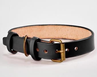 Handmade Leather Dog Collar: Custom Design, Rustic Style, Adjustable Pet Accessory