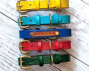 Personalized Handmade Dog Collar - Leather Pets Collar - Handcrafted Gift For Pet