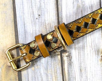 Handmade Pet Collar with Name - Personalized Dog Collar - Custom Engraved Leather - Handcrafted Special Gift