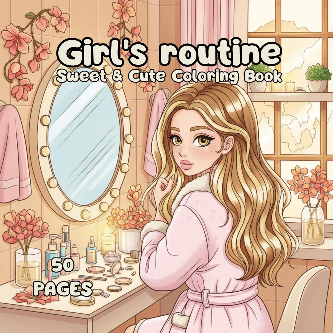 Cozy Girl Routine Cozy Girl Daily Routine Coloring Book | Spring Aesthetic Life Moments ...
