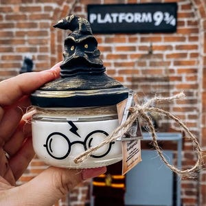 Handgefertigte Harry-Potter-Kerze, Harry-Potter-Sprechender-Hut-Kerze, Hogwarts-Deko, Duftkerze, Halloween, Kerze, Perfekte Geschenkidee