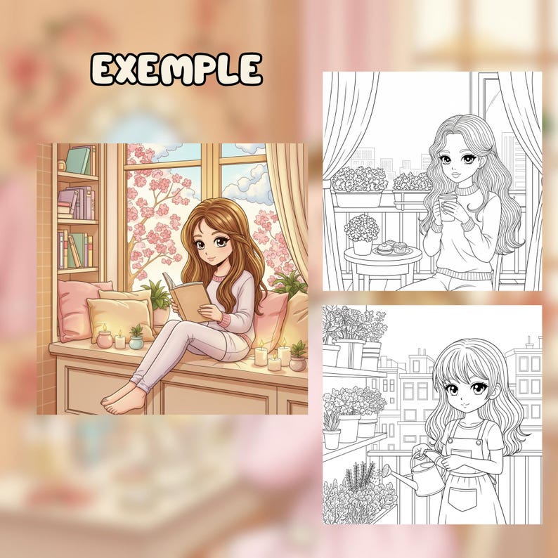 Cozy Girl Routine Cozy Girl Daily Routine Coloring Book | Spring Aesthetic Life Moments ...