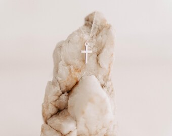 Cross necklace, genuine 925 sterling silver
