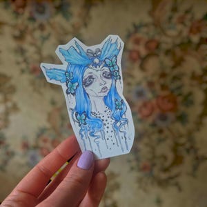 Sticker décoratif effrayant mignon fée sirène
