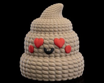 Poop in Love Valentine - Container for jewellery, keys or any small items - Crochet style 3D Printed design piece