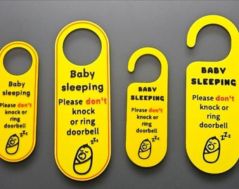 Baby sleeping door sign - The perfect gift for a tired and hardworking family!