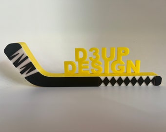 Personalized 3D Hockey Nameplate, Custom Fan Decor