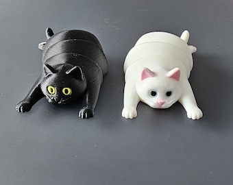 Articulated Fidget Chonky Cat: 3D Printed Flexible Toy