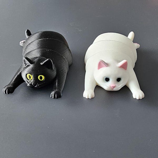 Articulated Fidget Chonky Cat: 3D Printed Flexible Toy