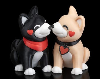 Dog Love Valentines Gift - Furever Yours! - 3d printed figurines for couples, weddings, anniversaries