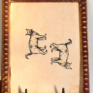 original art, vintage animal illustrations, vintage cat artwork, ephemera cat art, handmade cat decor