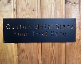 Personalized Custom Metal Signs, Powder Coated Metal Sign, Custom Wall Art, Multiple Color Options