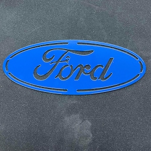 Metal Ford Logo Plaque, Sign, Wall Decoration, CNC Plasma Cut, Powder Coated, Custom Colors, Metal Ford Sign, Ford Logo Cutout