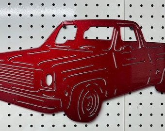 Chevy Truck Metal Wall Art, Powder Coated Squarebody Truck Sign, Chevy Squarebody Wall Sign