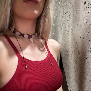 Macrame Choker necklace with natural stone, handmade jewelry, unique design