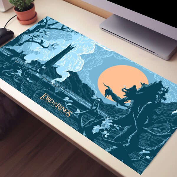 The Lord of The Rings Mouse Pad, Lord of the Rings Desk Pad, LOTR Mouse Pad, Blue Mouse pad, Largee Gaming Mouse Pad, XL Desk mat, Gifts