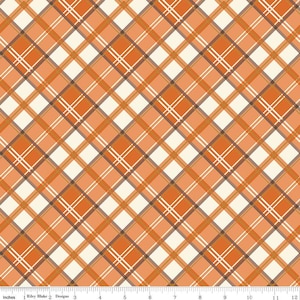 Shades of Autumn Plaid Orange Sparkle by My Mind&#39;s Eye for Riley Blake Designs | SC13476-ORANGE | Quilting Cotton Fabric | Fall | Harvest