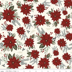 ファームハウス クリスマス メイン クリーム (ホワイト) Echo Park Paper Co 製、Riley Blake Designs 向け | C10950-WHITE | キルティング コットン生地