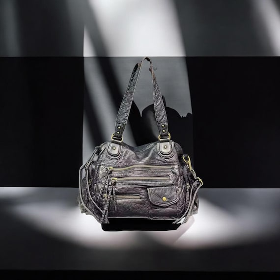 y2k vintage leather handbag モード系 grunge JIAERDI Y2k Grunge Sier Handbag Women Vintage Pockets Chic