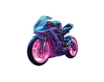 Sticker néo-vélo cyberpunk