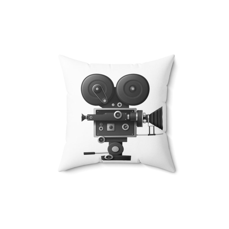 Décoration cinéma maison, coussin carré en polyester filé, appareil photo MOVIE NIGHT image 1